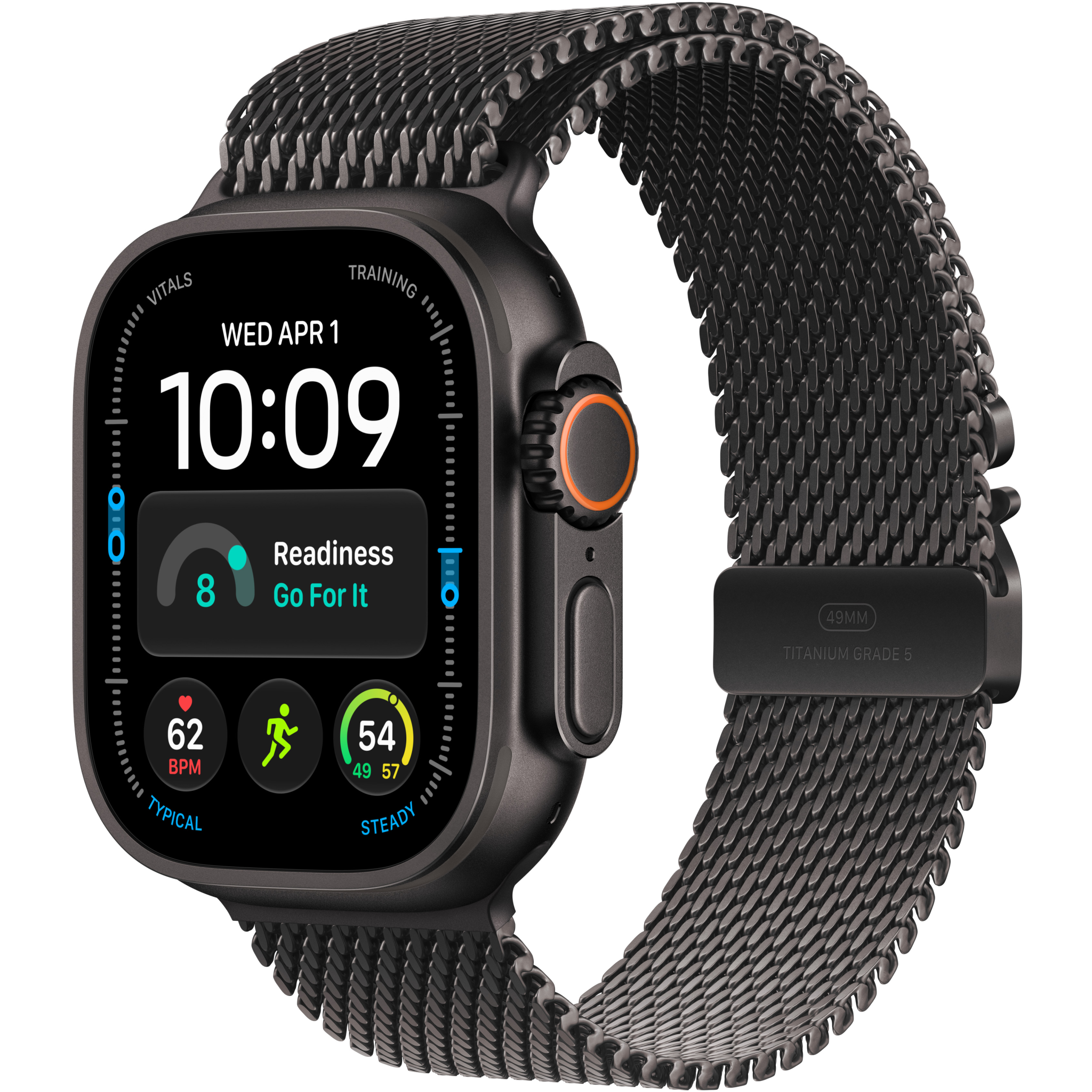 Apple Watch Ultra 4 GPS+Cell. 49mm Black Tit. Black Titanium Milanese Loop, M