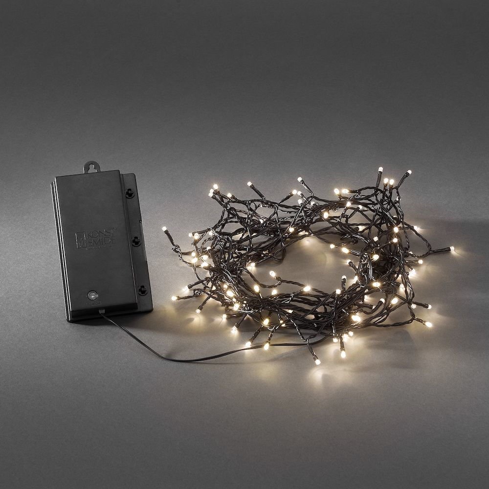 Konstsmide 240 LED sort batterilyskæde