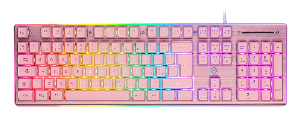 Deltaco Gaming PK75 keyboard nordic, pink