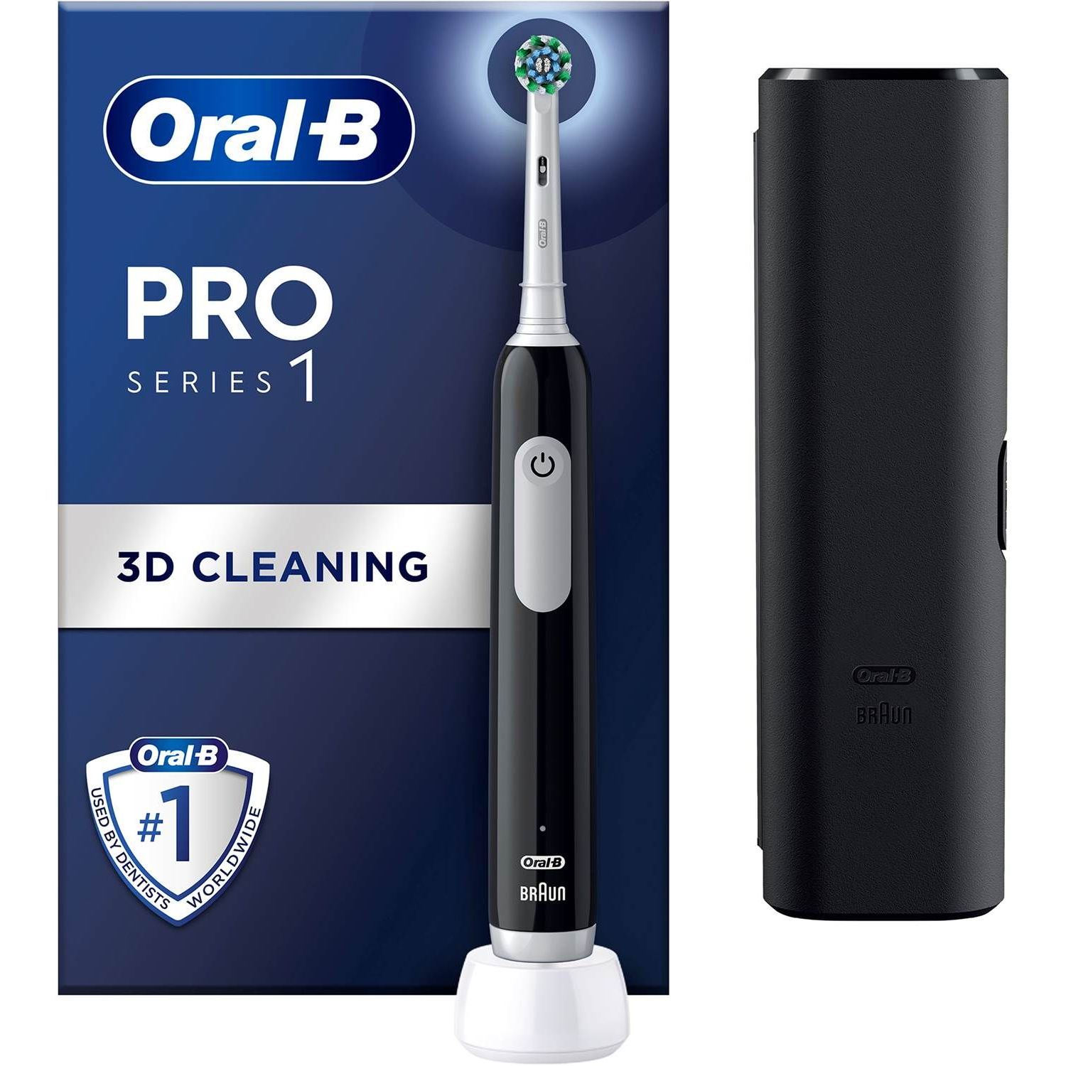 Oral-B Pro1 inkl. rejseetui el-tandbørste sort